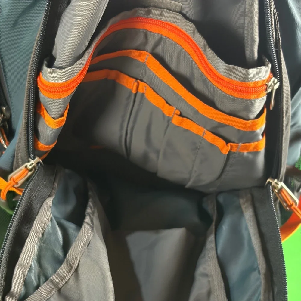 North Face A92X Recon Backpack Blue/Gray/Orange Hiking Camping School Laptop Bag